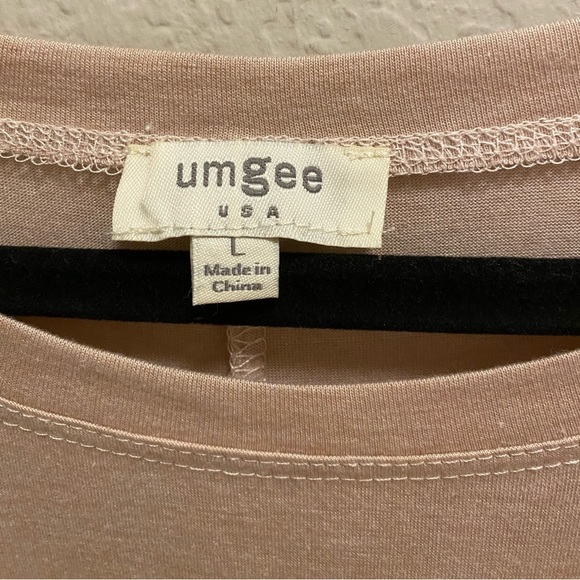 Umgee Pink High-Low Hem Short Sleeve T-Shirt Size L - Picture 3 of 9